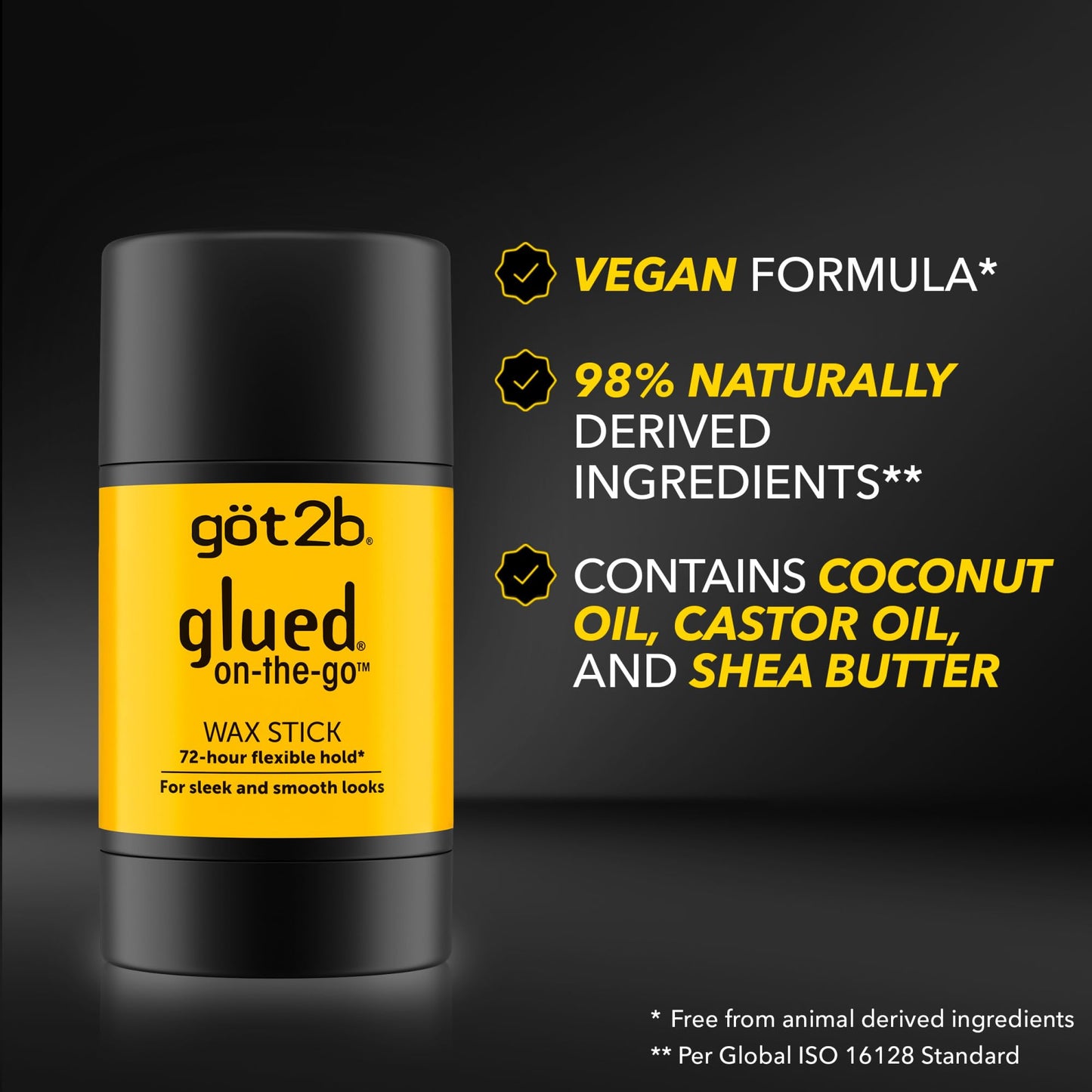 got2b glued on-the-go wax stick, 1.8oz, sleek and slick styles, style your hair without the crunch, helps control frizz