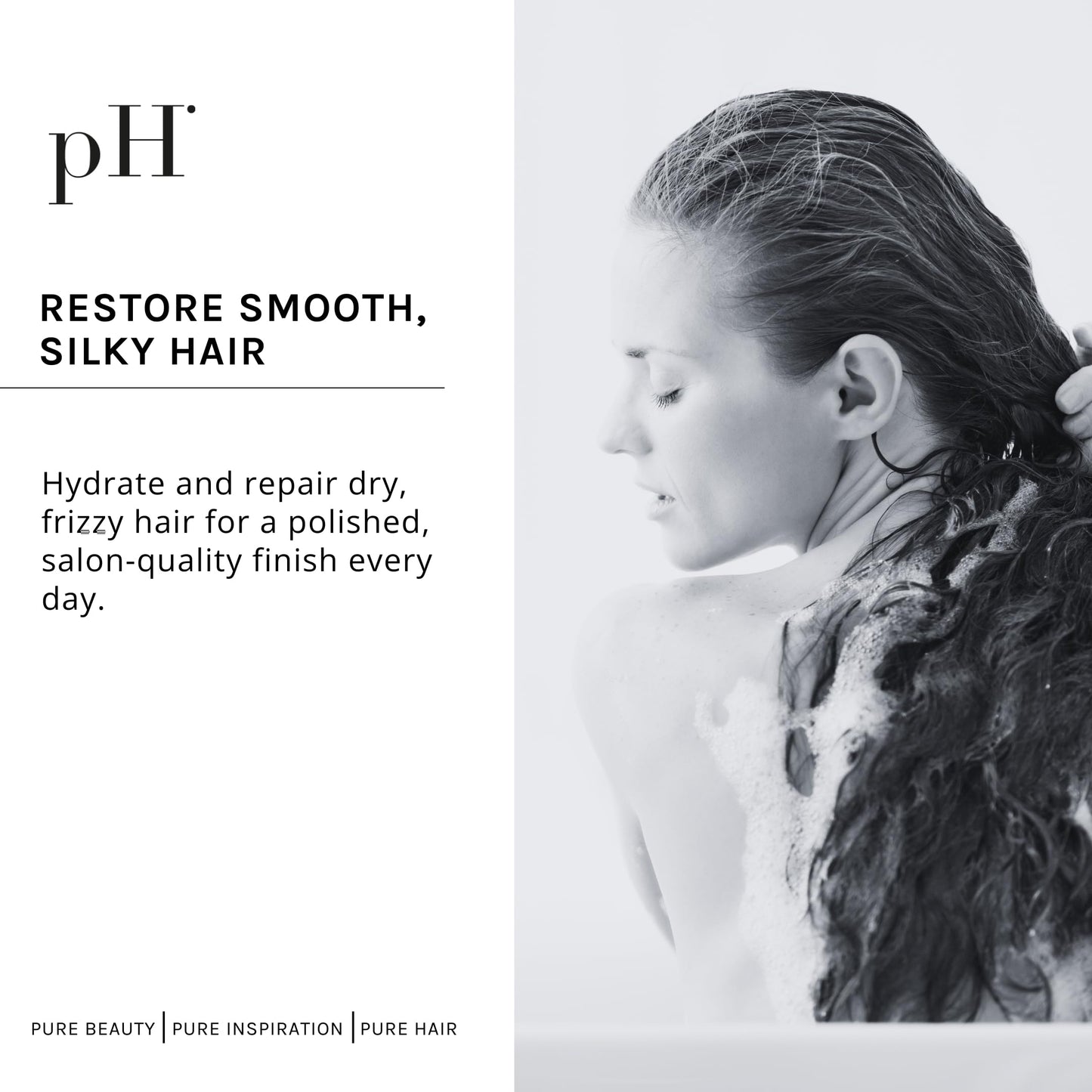 pH PURE HAIR Deep Moisture Set - Deep Moisture Shampoo (8.4 Oz) and Conditioner (8.4 Oz) Set with Extra Butter Hair Mask (6.7 Oz) for Damaged & Dry Hair - 3 Piece Kit