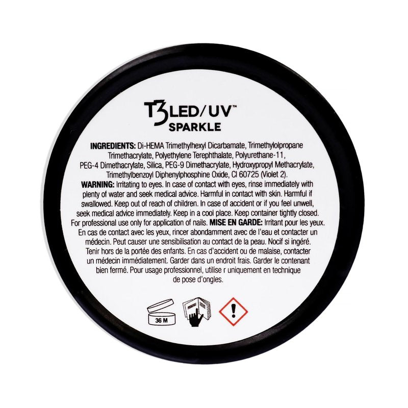 Cuccio Pro T3 LED/UV Cool Cure Versatility Gel - Self-Levelling - Incredibly Flexible - Strong Adhesion - High Shine Finish - Fast Application - Quick Cure - Rainbow Bling - 1 Oz Nail Gel