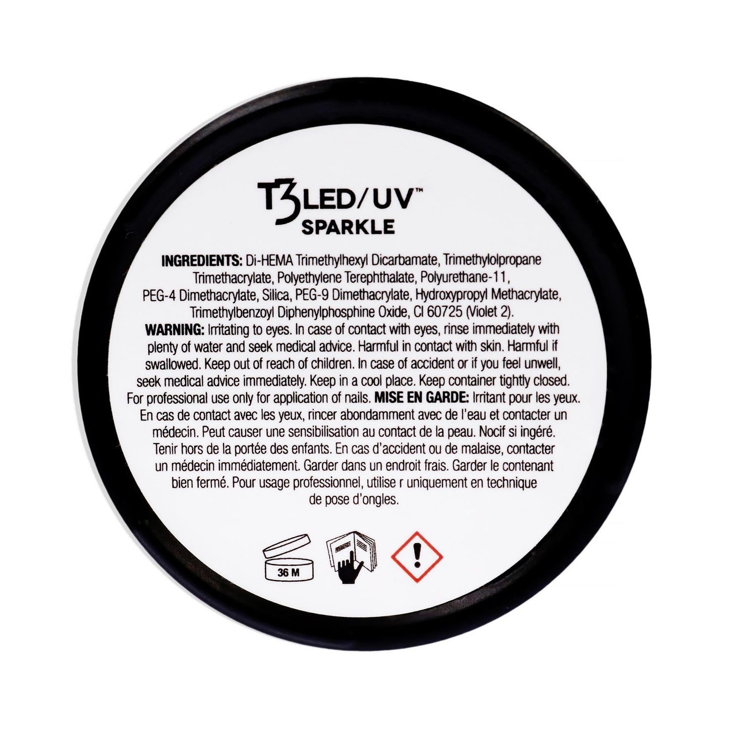 Cuccio Pro T3 LED/UV Cool Cure Versatility Gel - Self-Levelling - Incredibly Flexible - Strong Adhesion - High Shine Finish - Fast Application - Quick Cure - Rainbow Bling - 1 Oz Nail Gel