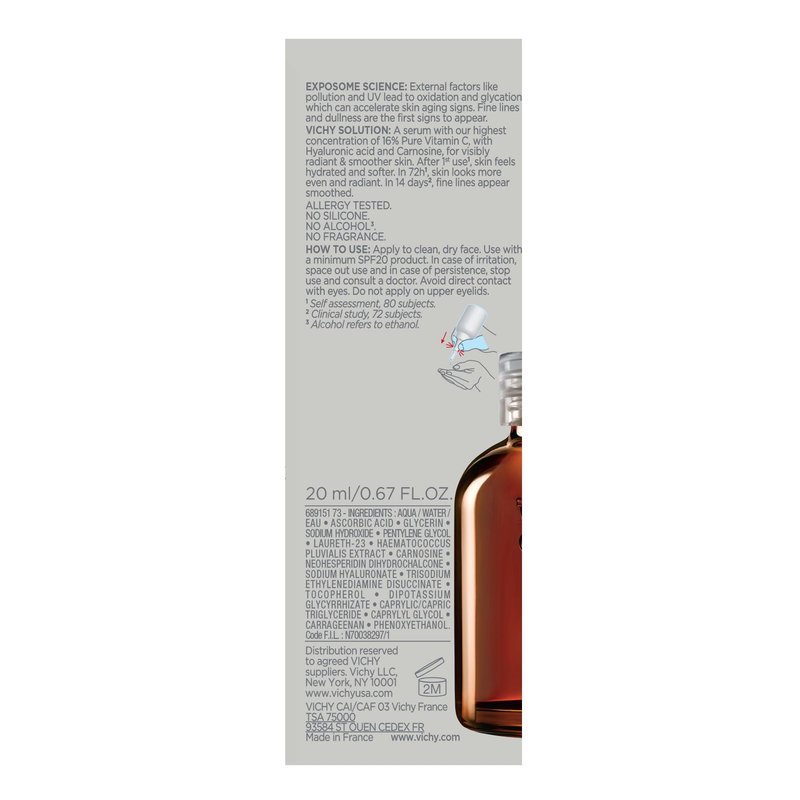Vichy LiftActiv Vitamin C Serum For Face, Brightening Serum With 16% Pure Vitamin C,E + Hyaluronic Acid, Improves Radiance & Firmness, Anti Aging, Protects Skin From Discoloration (Pack of 2)