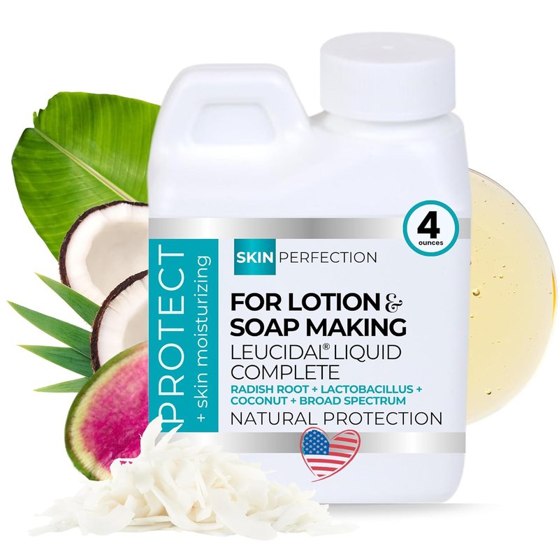 Leucidal Liquid Complete - Natural Water-Based Moisturizer & Lotion Making Supplies | Preservative Alternative with Root Ferment, Lactobacillus & Coconut Extract