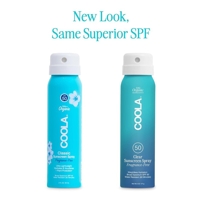COOLA Organic Sunscreen SPF 50 - Vegan Sunblock Spray for Daily Skin Protection | Fragrance-Free, Dermatologist Tested