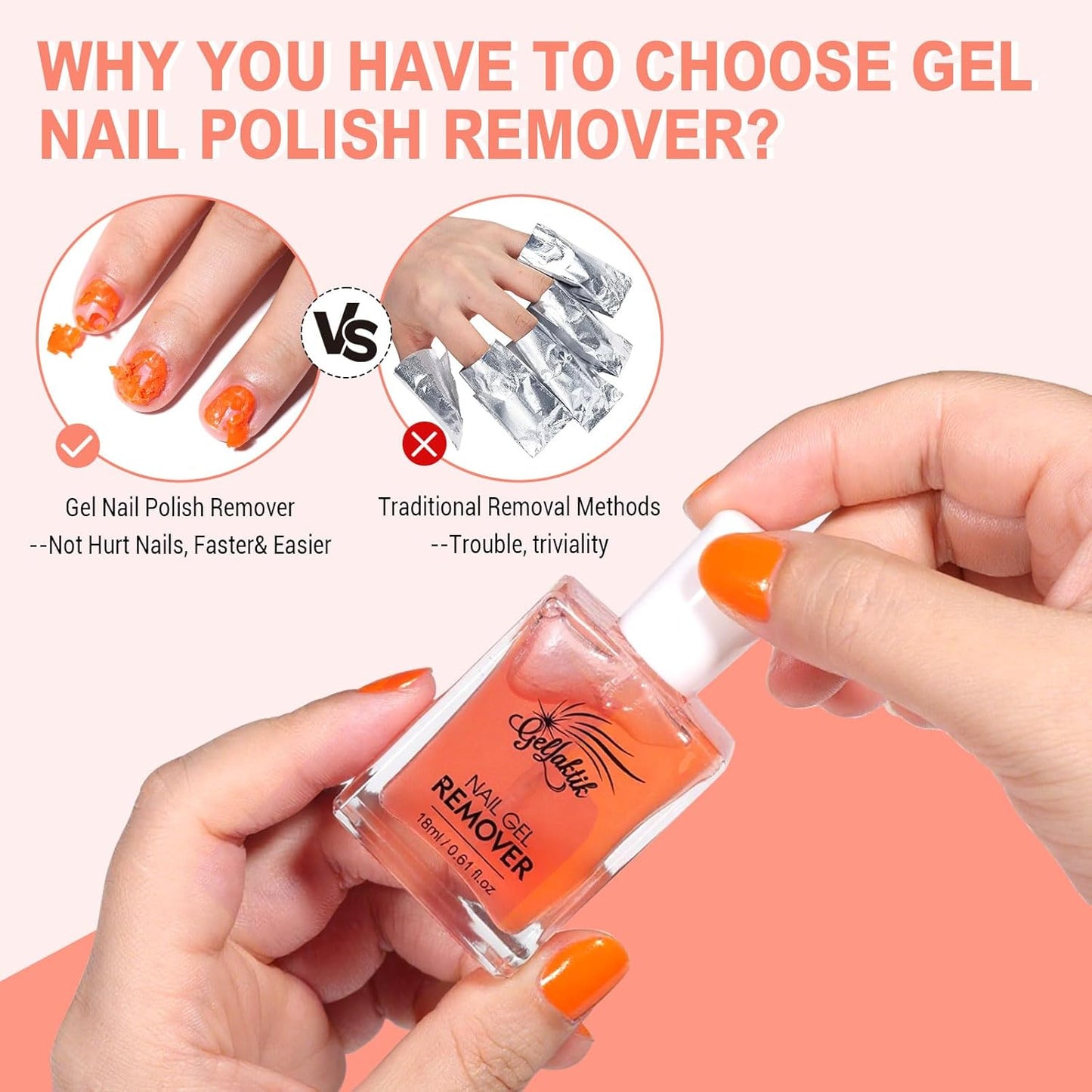 Gel Polish Remover Kit - 3 x 18ml with Cuticle Oil & Liquid Latex Tape, Fast 3-5 Min Removal