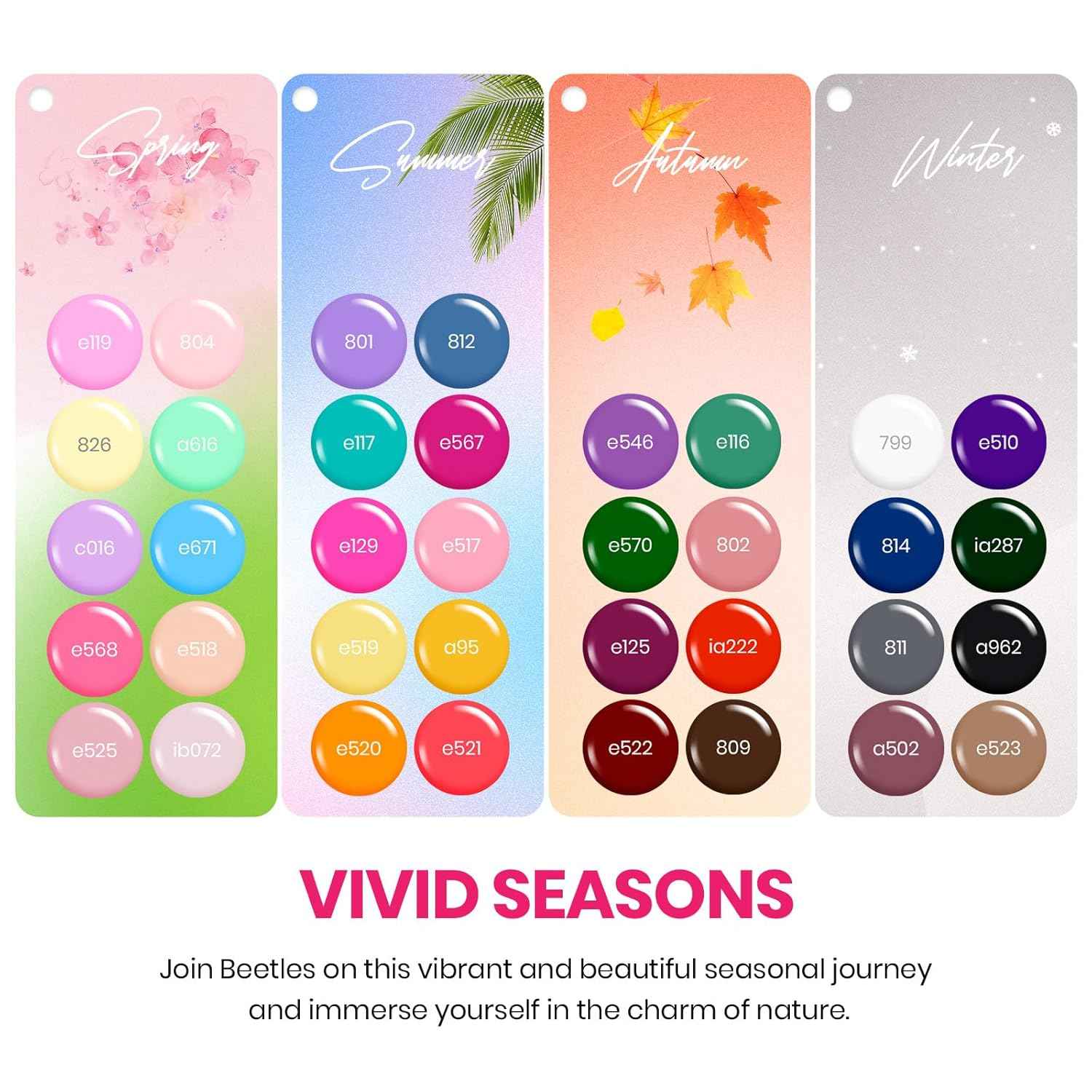 Beetles 44 PCS Gel Nail Polish Set - 36 Vibrant Colors with UV LED Nail Lamp for DIY Manicure