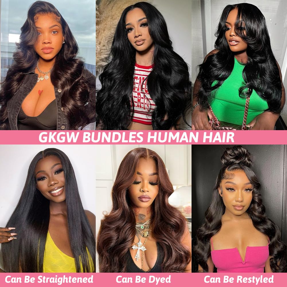 Body Wave Bundles Human Hair Extensions 18 Inch 100% Unprocessed Brazilian Human Hair Bundle Natural Black Hair Extensions