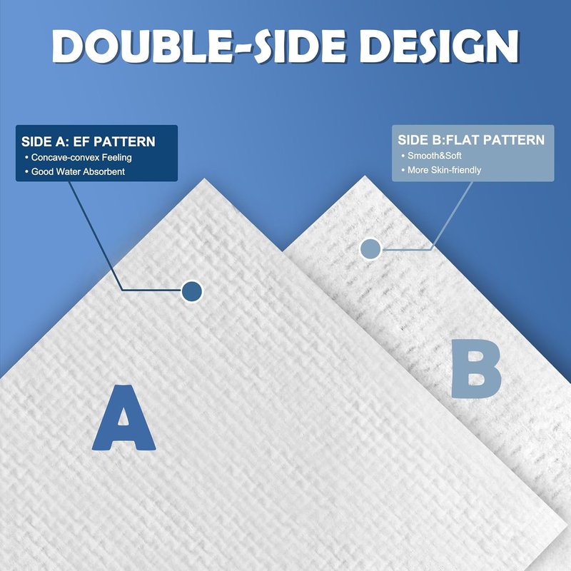 Thick Disposable Face Towels - 100% Cotton Biodegradable Facial Wipes | Ultra Soft for Cleansing & Makeup Removal, 80 Count