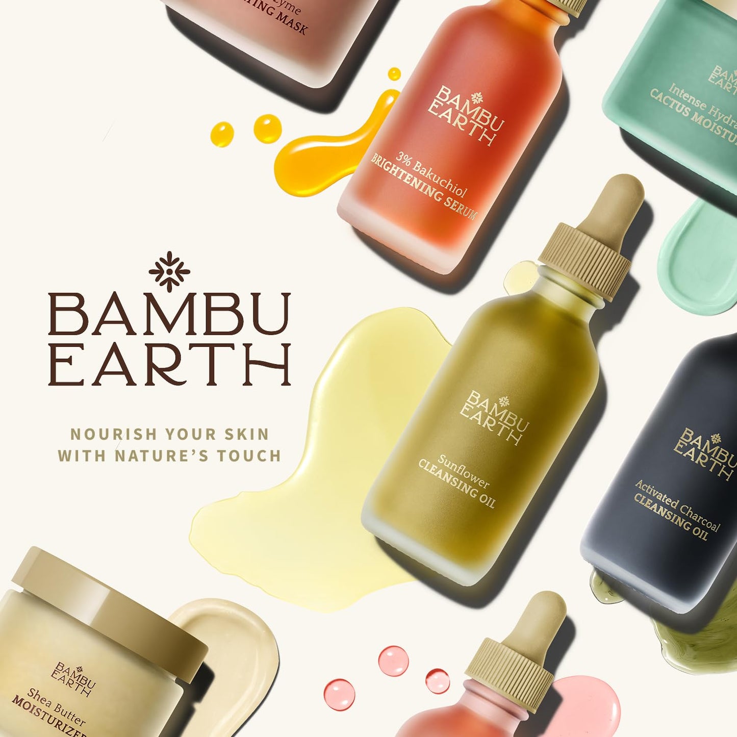Bambu Earth Sunflower Cleansing Oil - Daily Face Cleanser & Makeup Remover for Clear Skin - Gentle Sunscreen and Makeup Remover, Essential Skincare with Organic Sunflower and Safflower Oils - 2 Fl. oz
