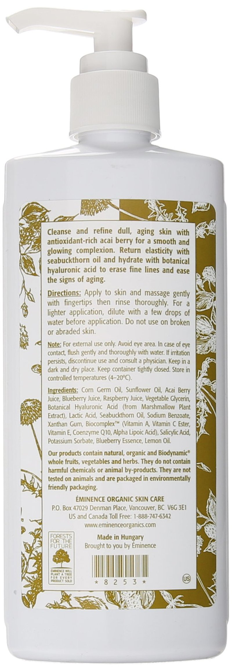 Eminence Firm Skin Acai Cleanser, 8.4 Ounce (Package may vary)