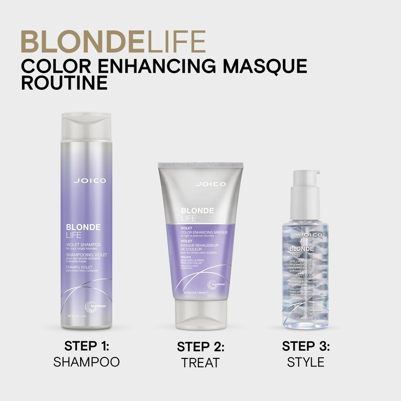 Joico Blonde Life Violet Shampoo | For Cool & Bright Blonde Hair | Neutralize Brassy Tones | Banish Yellow Tones | Boost Shine | Sulfate Free | With Monoi & Tamanu Oil | 10.1 Fl Oz