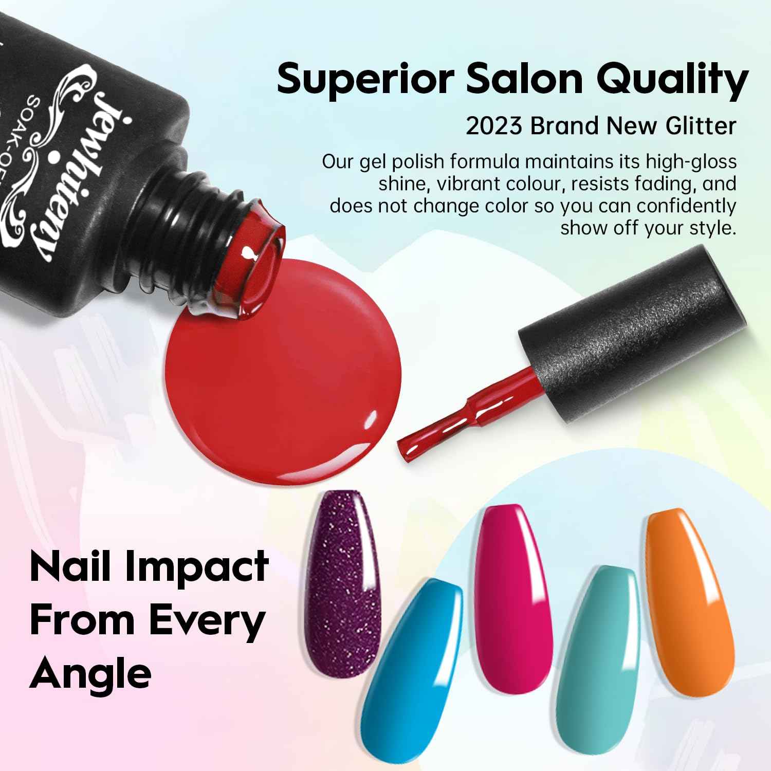 27 Color Gel Nail Polish Kit - JEWHITENY Poly Gel Set with Base & Top Coat