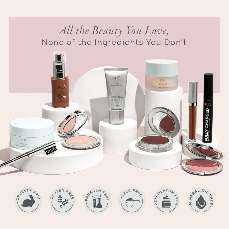 PÜR MINERALS 4-in-1 Love Your Selfie Foundation - Longwear Medium-to-Full Coverage Liquid Makeup for Natural Glow | Hydrating Formula