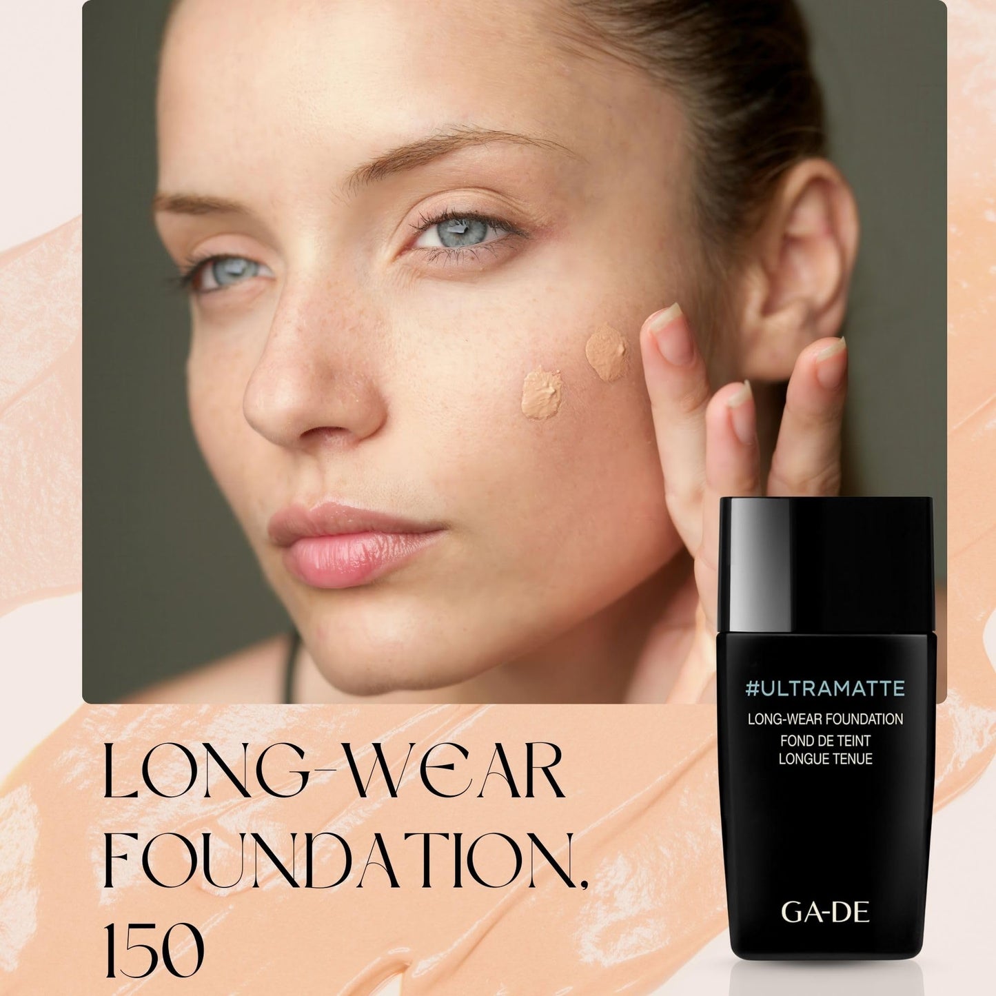 GA-DE Ultramate Long-Wear Foundation, 150 - Sweat-Resistant and No-Transfer Cream Foundation - Face Makeup for Flawless Ultra-Matte Finish - 1 oz