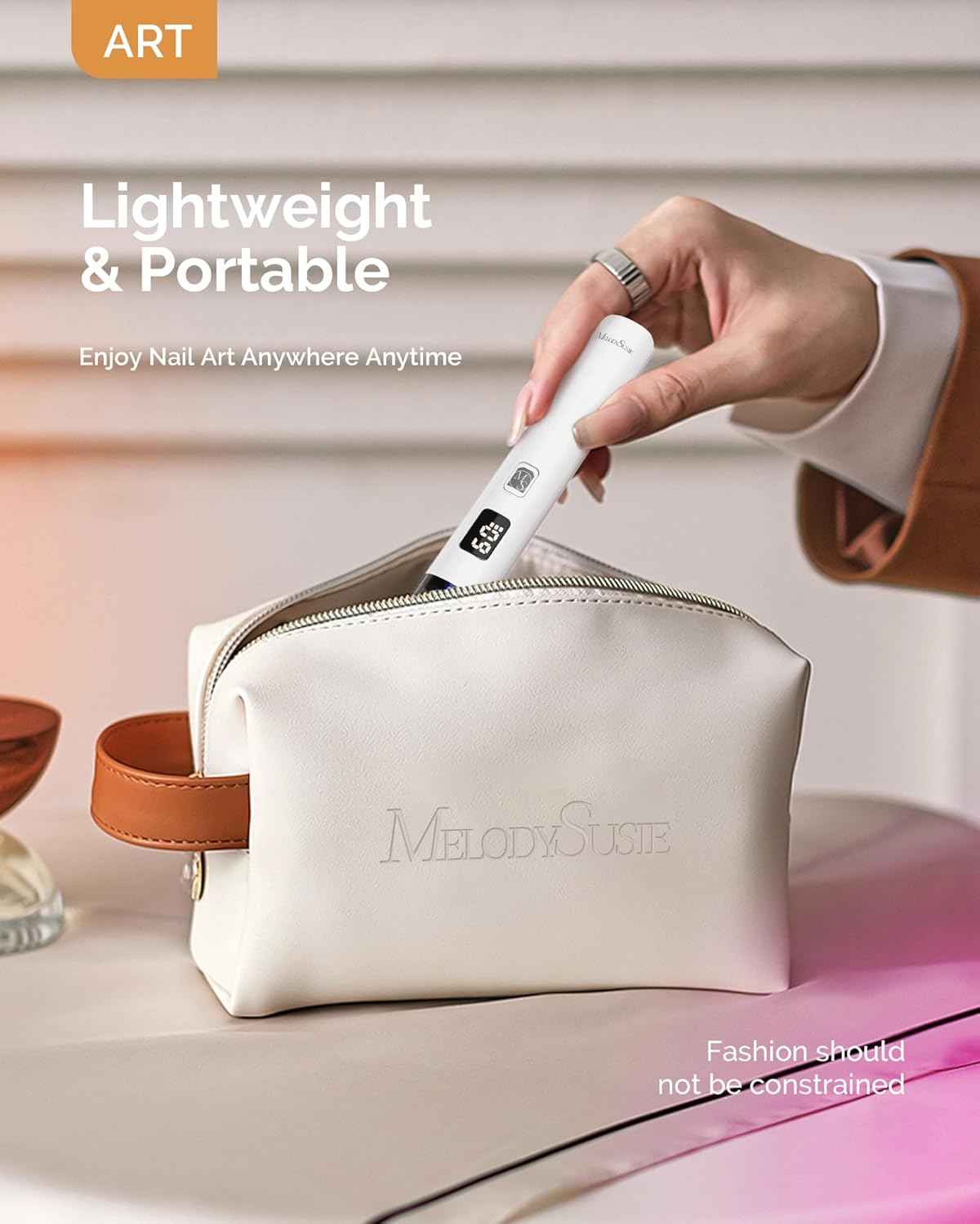 Portable Electric Nail Drill with UV Light for Gel Nails - MelodySusie