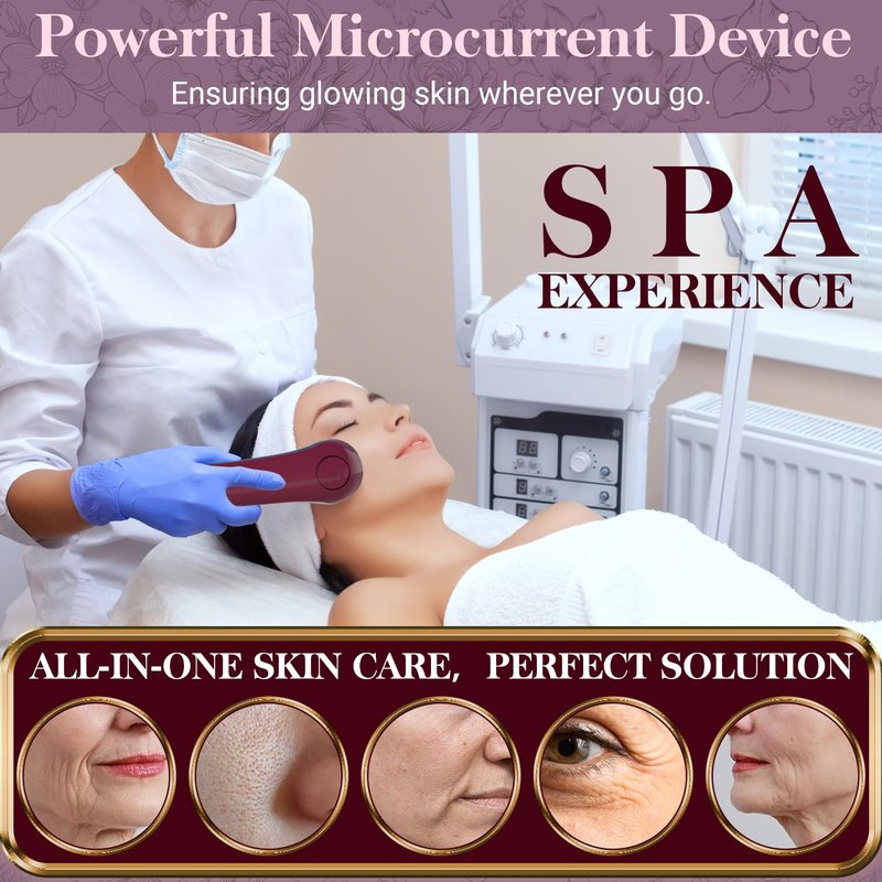 Smart Photon Micro-Current LED Light Therapy Wand - Red & Blue Facial Device for Anti-Aging & Skin Rejuvenation