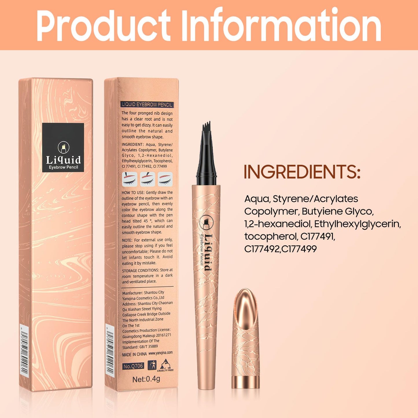 Microblading Eyebrow Penci Longl Lasting Eyebrow Pen Eyebrow Pencils for Women (Light Brown)