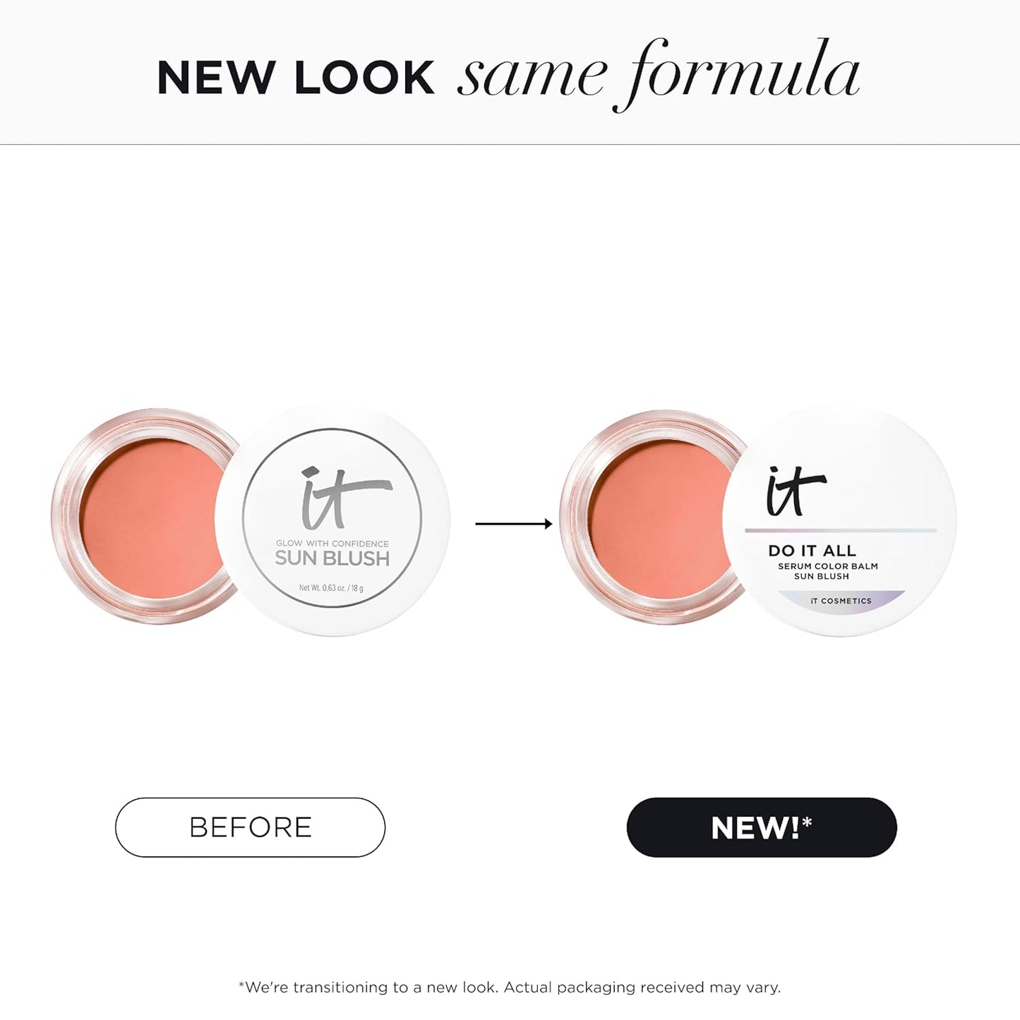 IT Cosmetics Do It All Serum Color Balm - Blendable Blush & Bronzer with 24HR Hydration, Hyaluronic Acid & Peptides | 0.63 oz