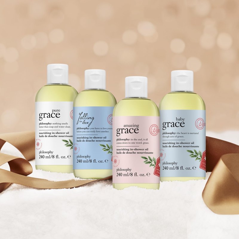philosophy amazing grace nourishing in-shower oil – with skin-loving oils – skin hydration that lasts all day