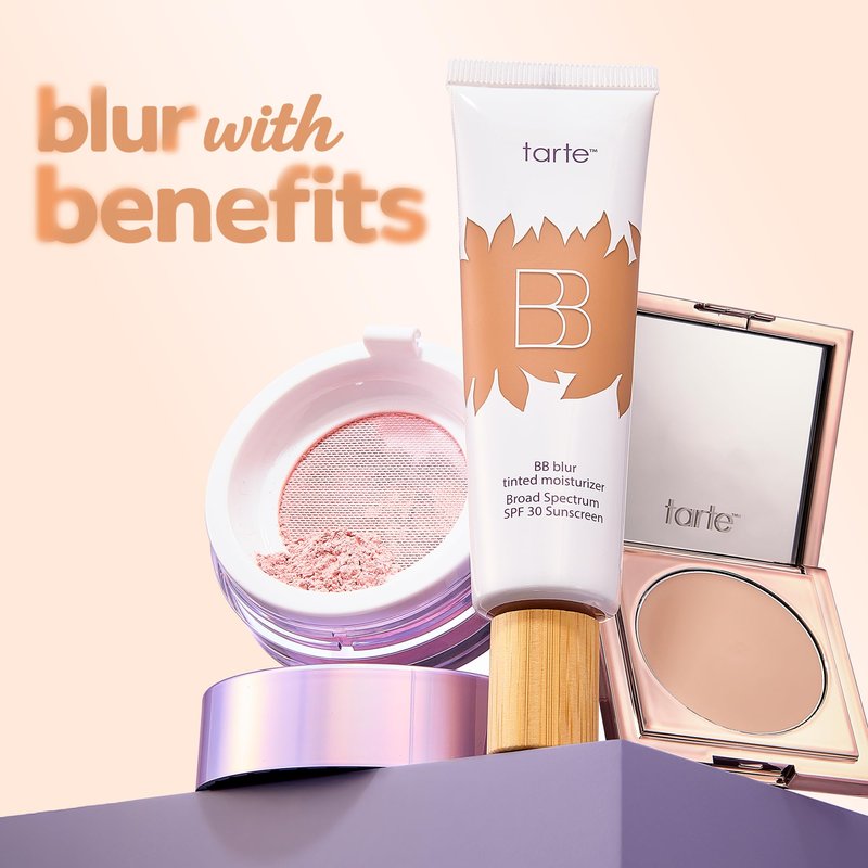 tarte BB blur tinted moisturizer Broad Spectrum SPF 30 – Medium Buildable Coverage with Natural Lightweight Matte Finish, Vegan & Cruelty-Free, full size, mahogany