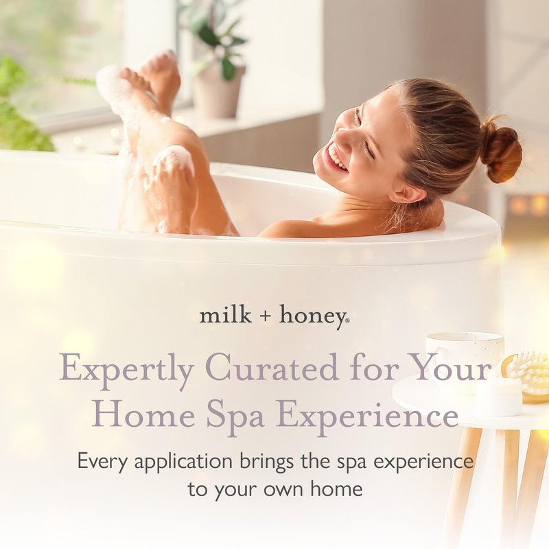 Milk + Honey Calming Bath Soak No. 8 – Moisturizing Epsom Salt with Lavender & Eucalyptus – Relaxing Aromatherapy Soak for Sore Muscles, Dry Skin & Stress Relief – 10 oz