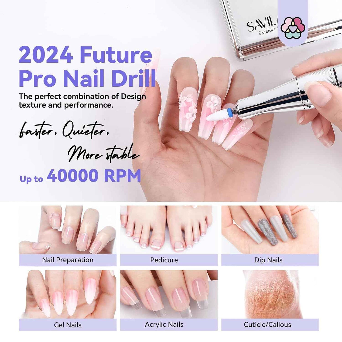 Professional Electric Nail Drill Kit with Cuticle Oil & Vitamin E for Salon Quality Nails