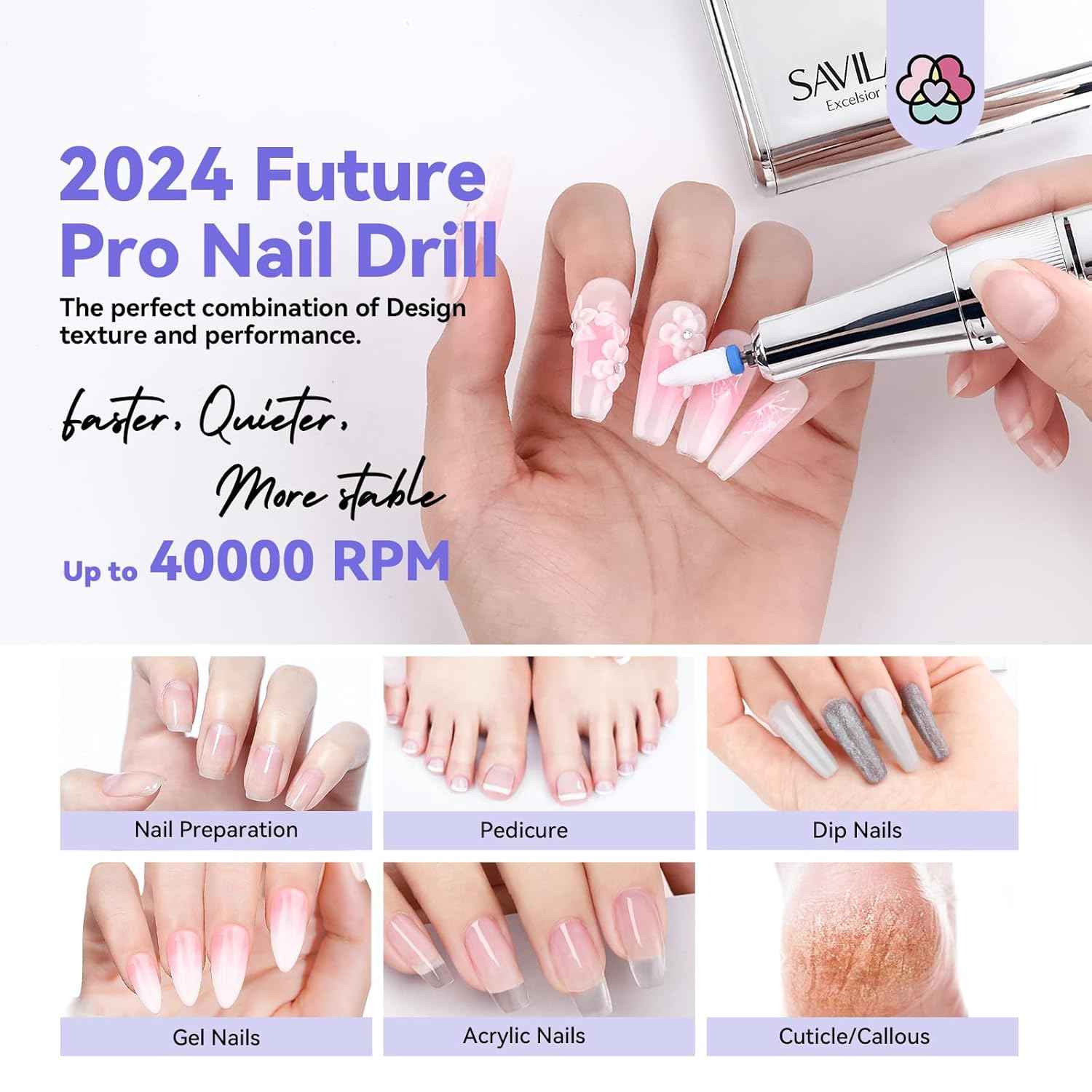 Professional Electric Nail Drill Kit with Cuticle Oil & Vitamin E for Salon Quality Nails