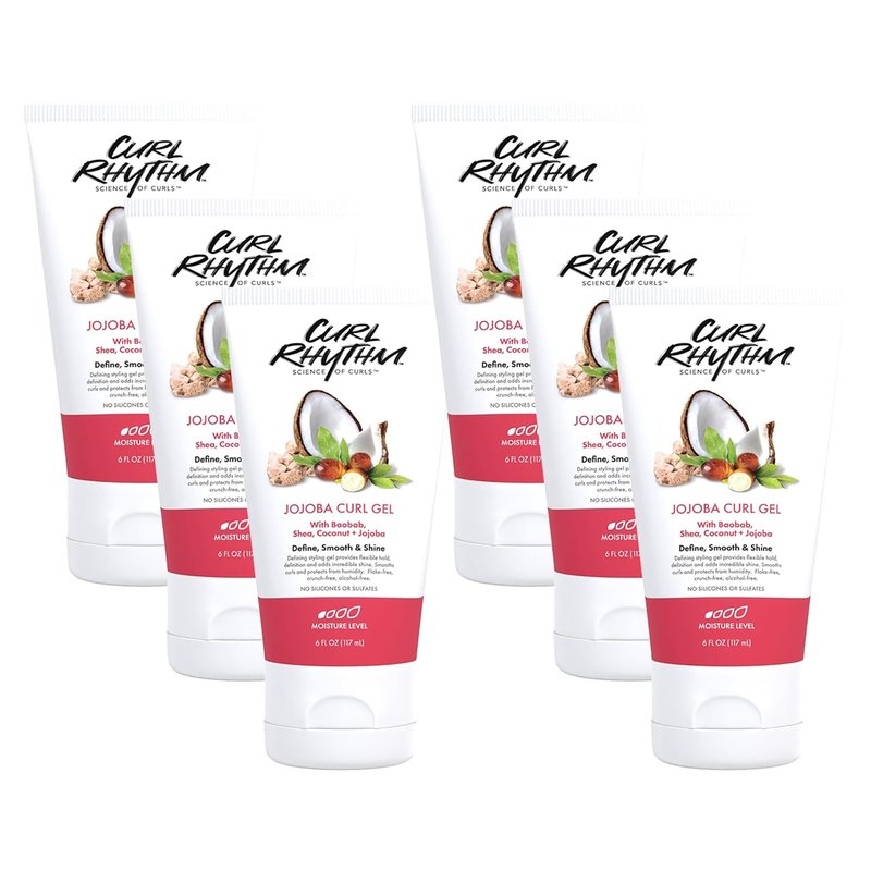 Jojoba Curl Gel - Nourishing Defining Hair Gel for Bouncy Waves | Curly Hair Styling with Shea & Coconut - 6 oz