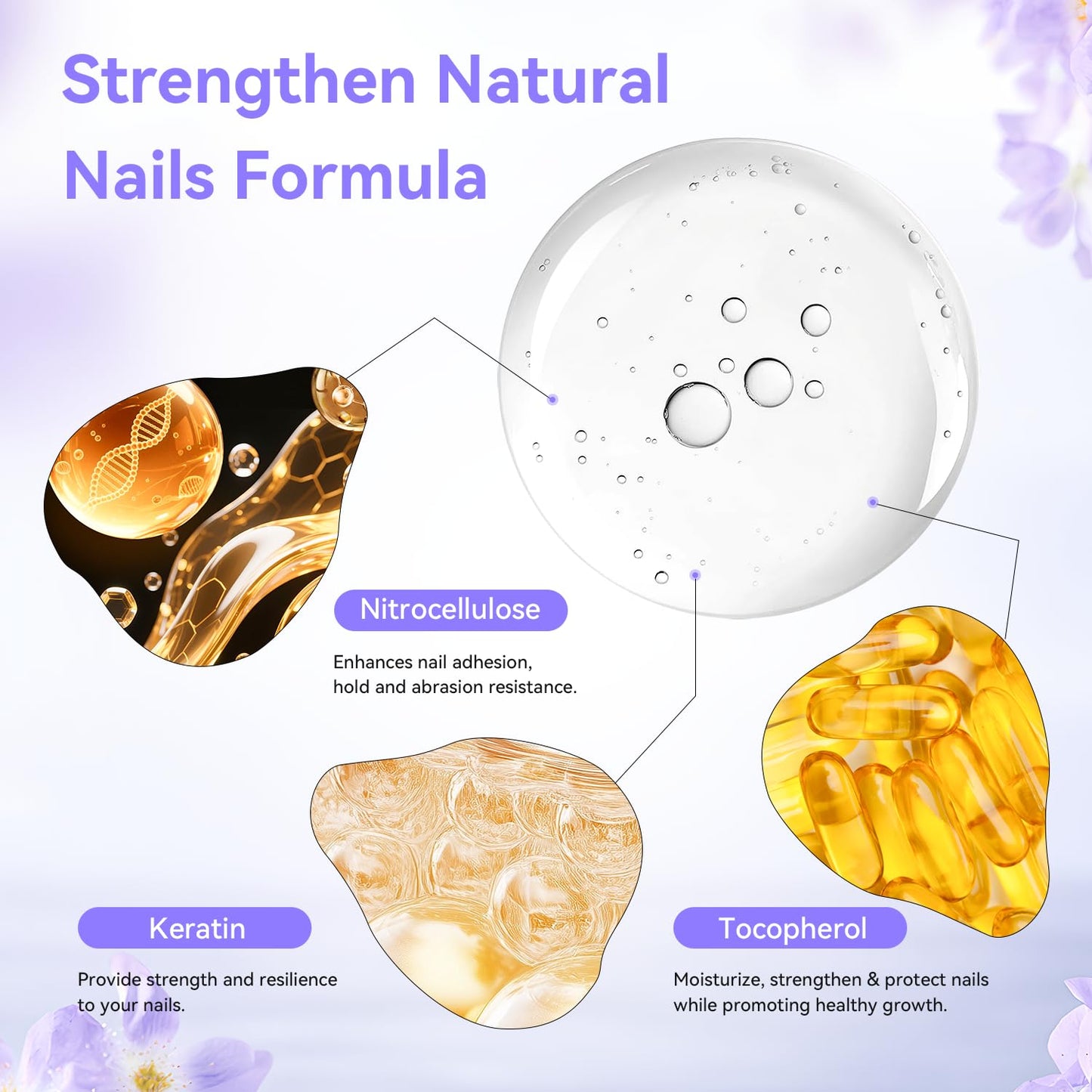 OpenLive Perfume Nail Strengthener Quick Dry Nail Polish Strong Repairs Damaged Nail Hardener Long Lasting Shine for Nail 16.5ml