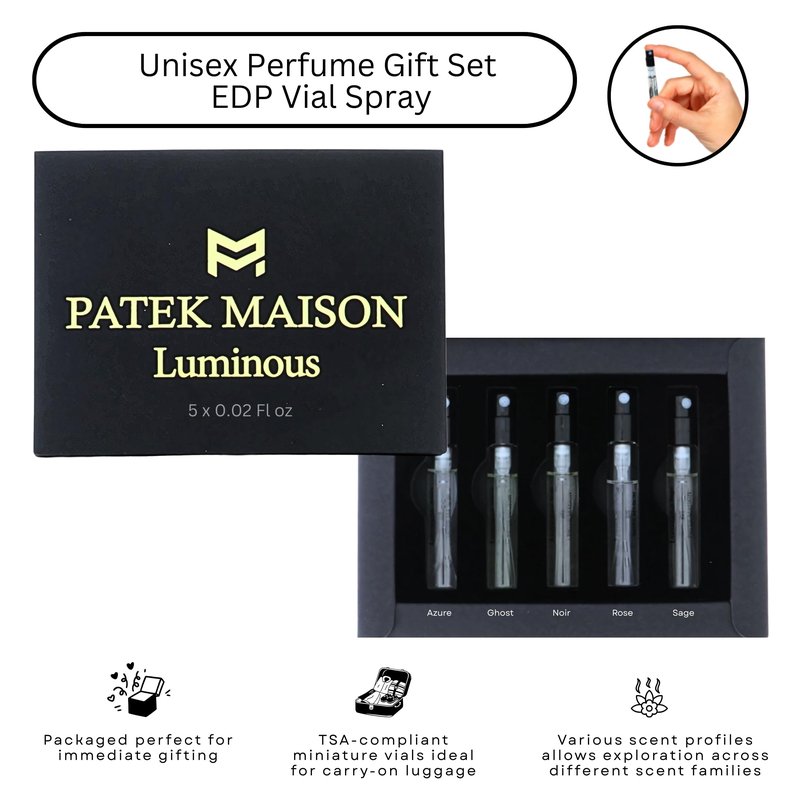 Patek Maison Perfume for Women and Men Luminous Mini Gift Set EDP Vial Spray