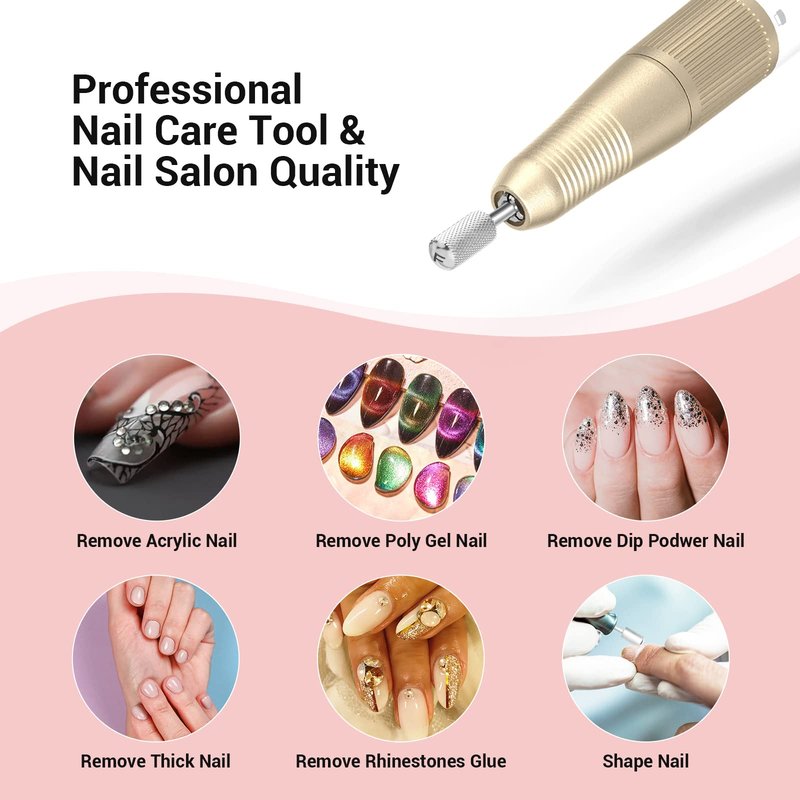 MelodySusie Safety Nail Drill Bits, 3/32'' Smooth Round Top Large Barrel Carbide Bits, Suitable for Manicure Pedicure Cuticle Gel Polishing, Beginners Bits, Silver, Series Bit-S, Fine