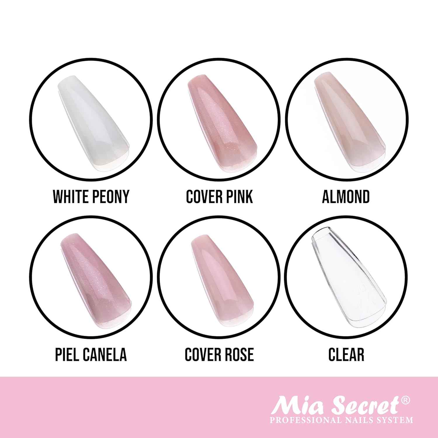 Clear Soft Gel Nail Tips - Mia Secret Stiletto 504 Tips for Salon & DIY Use