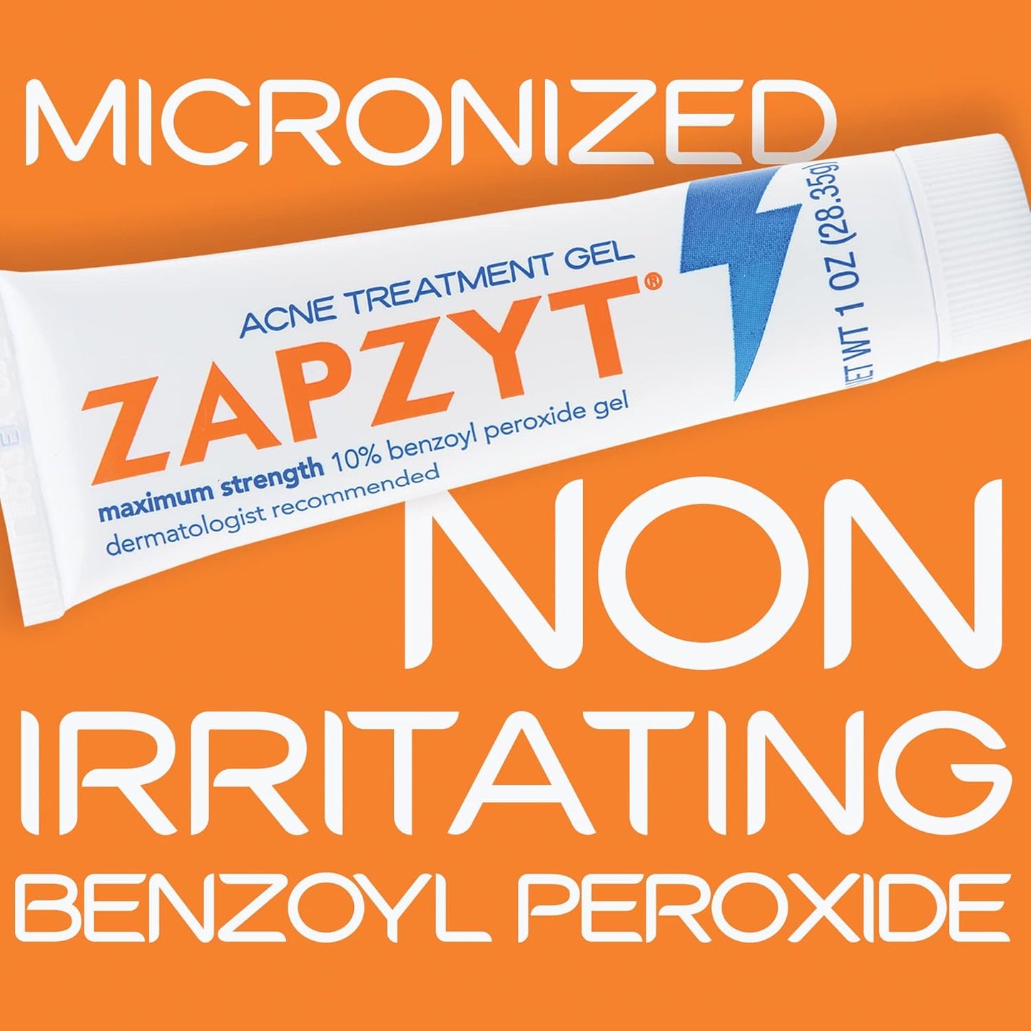 Zapzyt Acne Treatment Gel - Maximum Strength Formula for Clear Skin | 1.0 oz (Pack of 6)