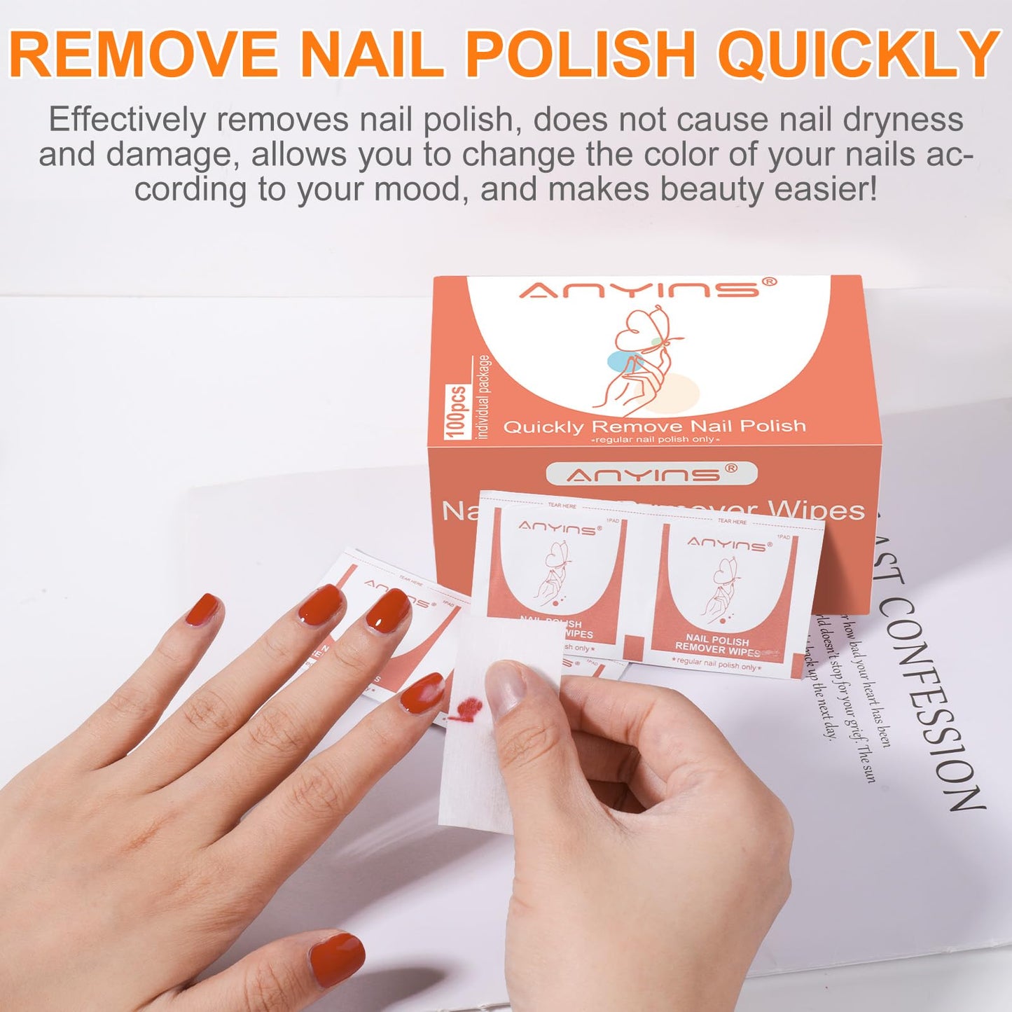 ANYINS Nail Polish Remover Pads
