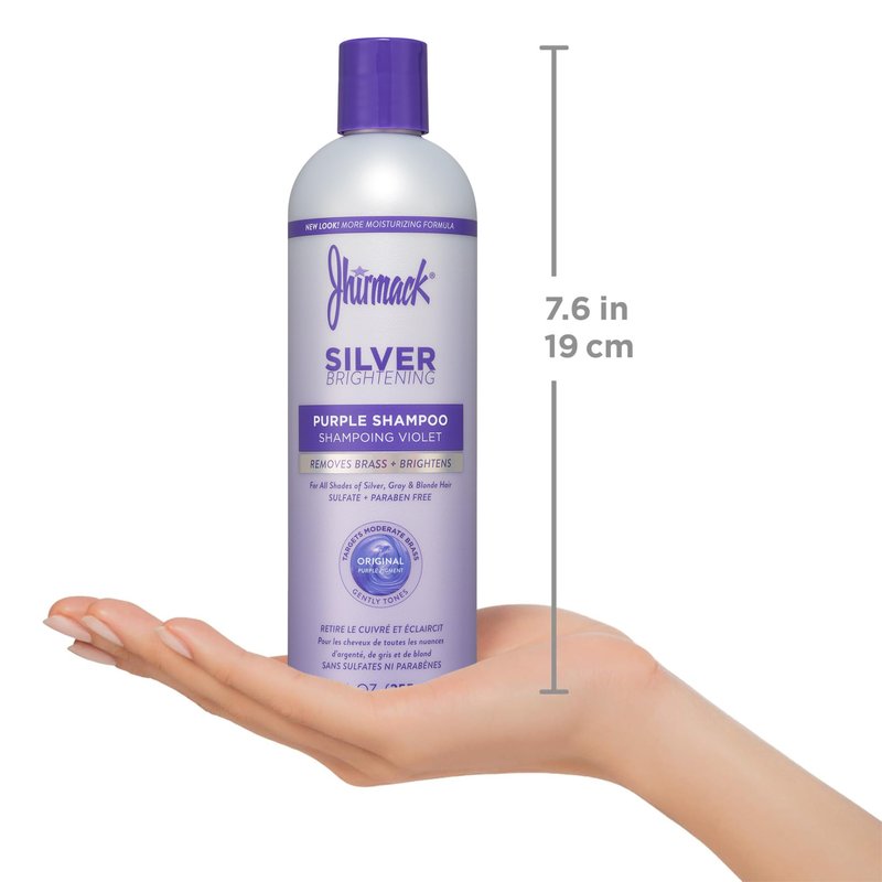 Jhirmack Silver Brightening Purple Shampoo and Conditioner Set for all types of silver, grey, and blonde hair