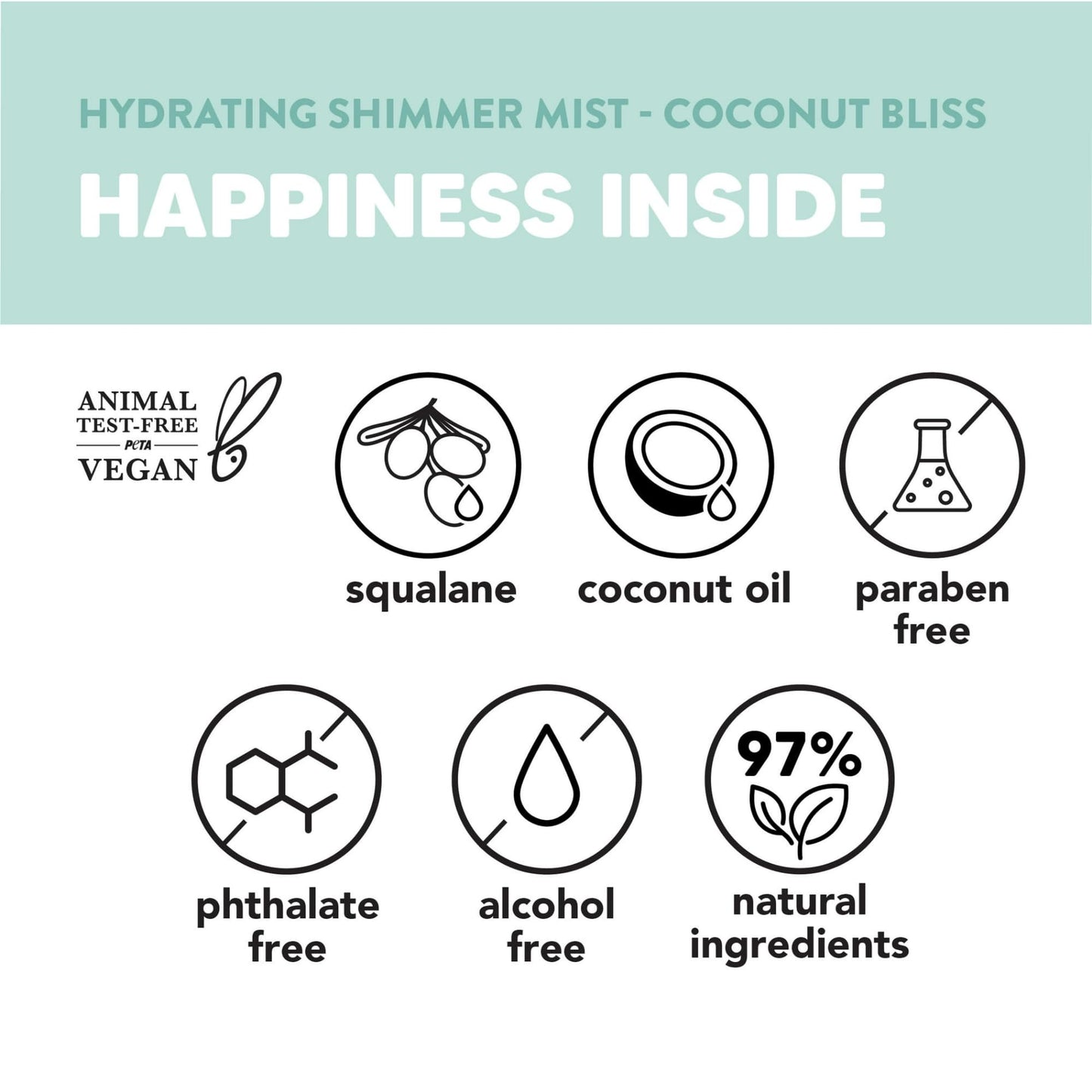 (Pack of 2) Hydrating Shimmer Hair + Body Mist, Coconut Bliss, 6.5 Fl Oz, Scent Notes: Vanilla, Made With Plant-Based Squalane And Coconut Oil
