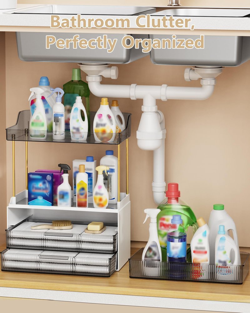Anylady Bathroom Organizers and Storage, Makeup Organizer (Sturdy Durable Attractive), Ideal for Vanity, Countertop, Counter, Perfume, Skincare, Cabinet, Cosmetic, Dresser Organizer (white)