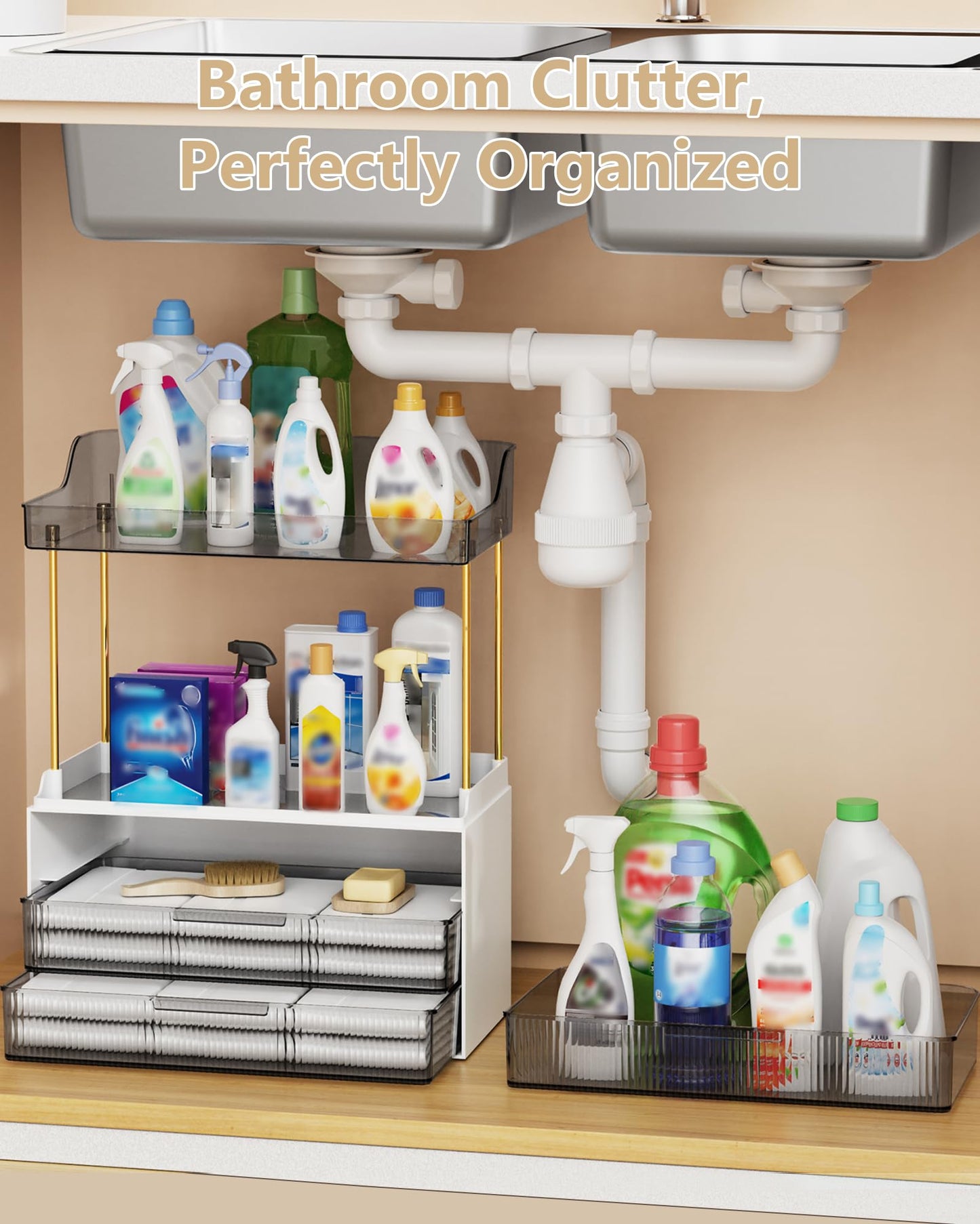 Anylady Bathroom Organizers and Storage, Makeup Organizer (Sturdy Durable Attractive), Ideal for Vanity, Countertop, Counter, Perfume, Skincare, Cabinet, Cosmetic, Dresser Organizer (white)