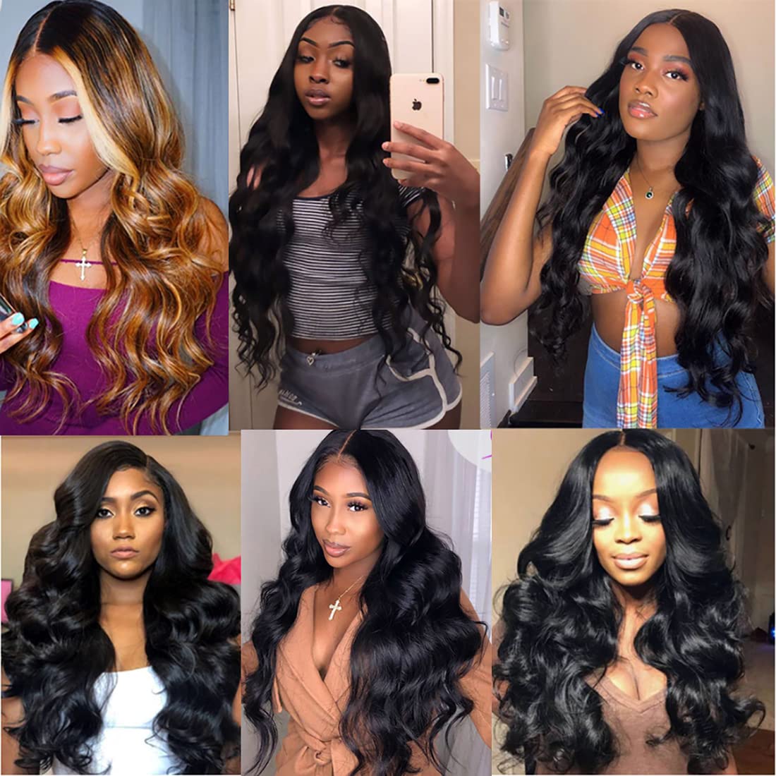 Chikamlty 12A Brazilian Human Hair Bundles Body Wave 22 inch Single Bundle Virgin Hair Bundle Body Wave Bundles Human Hair 100G Natural Black Hair Extensions