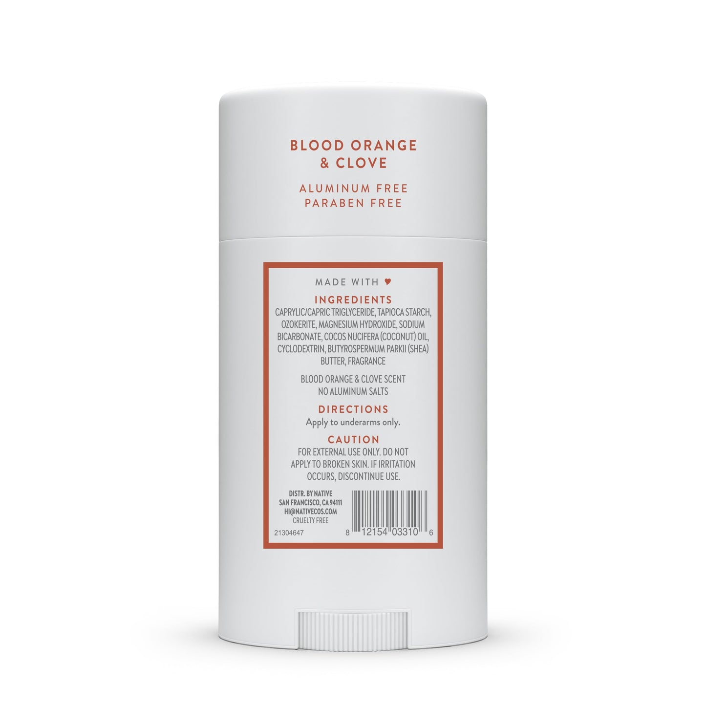 Native Deodorant Contains Naturally Derived Ingredients, 72 Hour Odor Control, Deodorant for Women and Men, Aluminum Free, Blood Orange & Clove 2.65oz