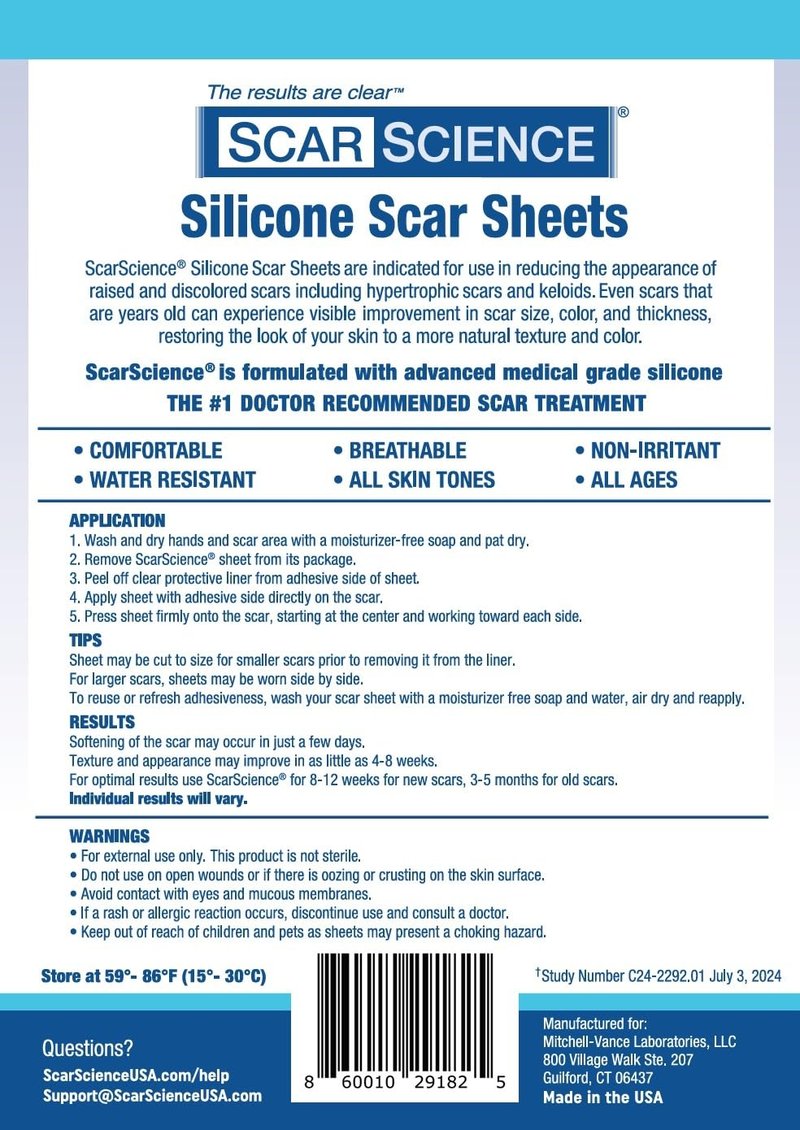 Medical Grade Silicone Scar Sheets - Silicone Scar Tape for Surgical Scars - Durable and Reusable Breathable Gel Sheets with Storage Case - Small 3-Inch, 8-Pack