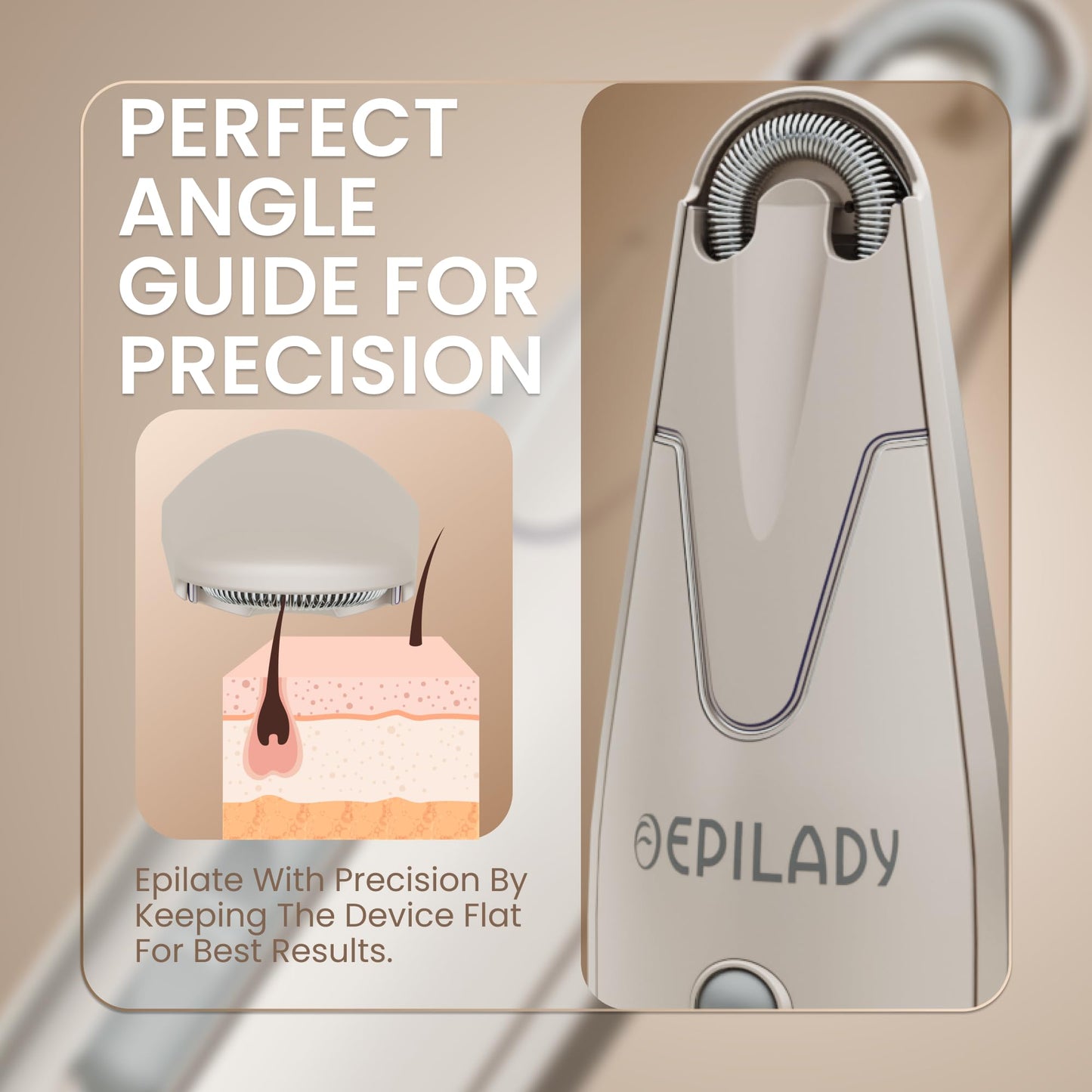 Epilady Esthetic Pearl Cordless Facial Epilator for Women, Compact Face Hair Removal Device, Precision Coil Tweezer System, Battery Powered, Includes Cleaning Brush, Trimming Guide, and Travel Pouch