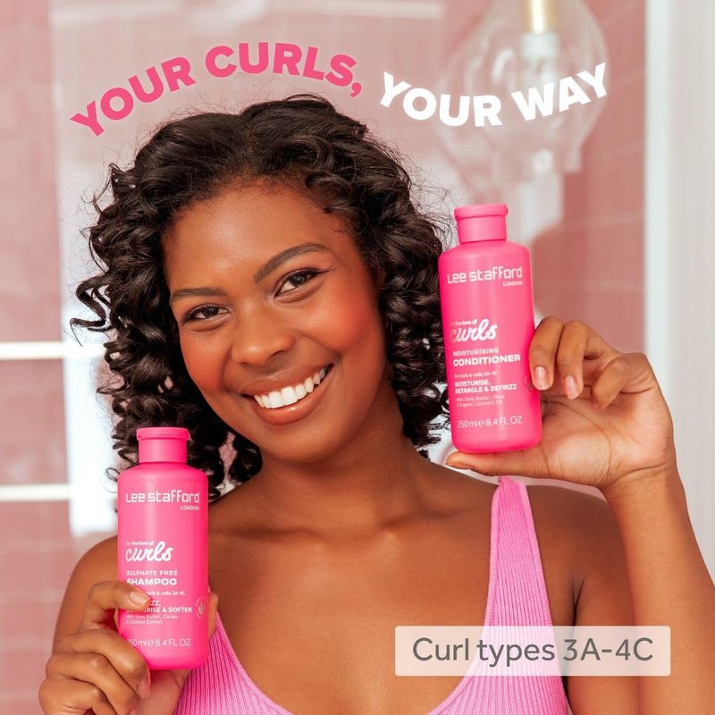 Lee Stafford Wavy & Curly Shampoo - Daily Cleanser for 2A to 4C Hair | Anti-Frizz, Moisturizing, 16.9 Fl Oz