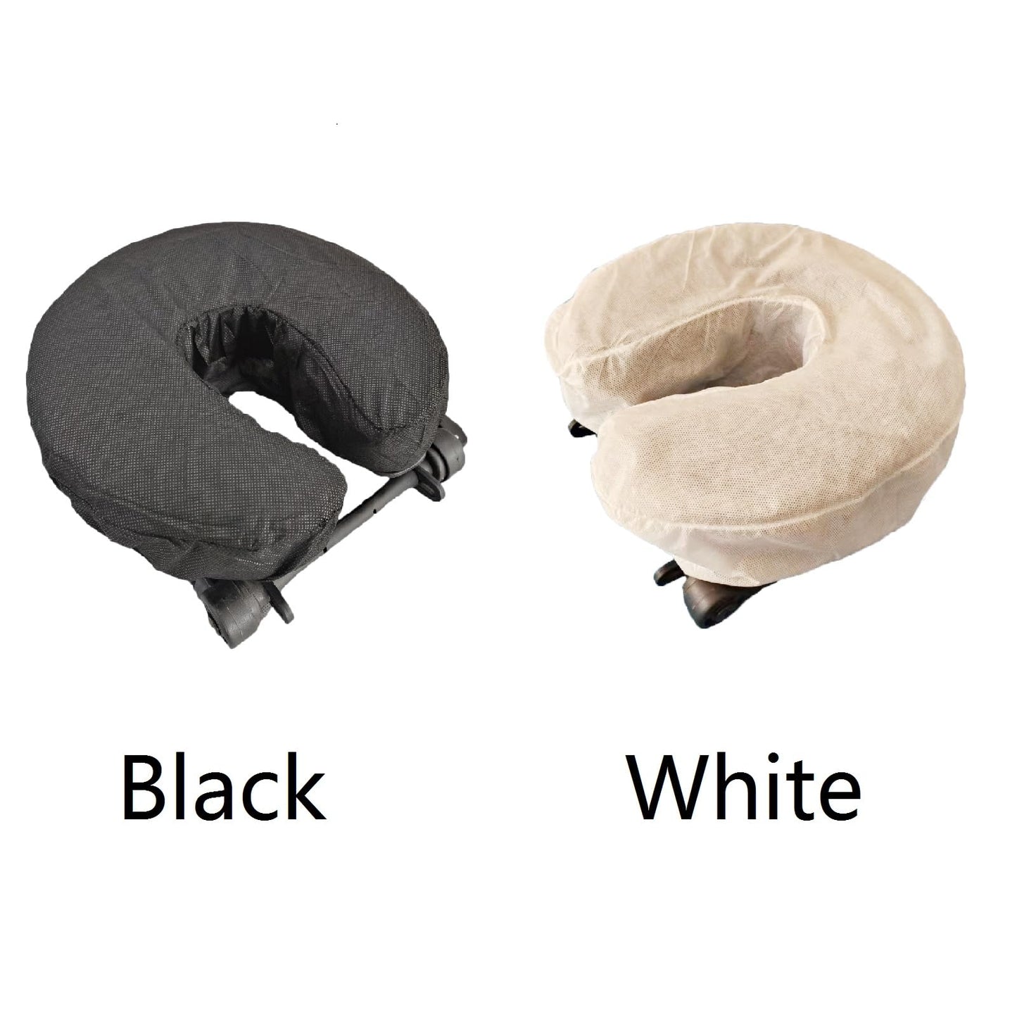 ZMDREAM Headrest Covers Fitted Disposable Massage Face Cradle Covers Stretchy Universal Size White & Black