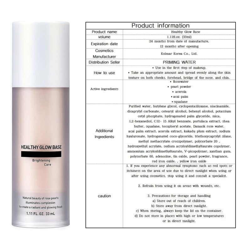 Healthy Glow Base - Vibrant Daily Makeup for Subtle Radiance | 1.11 FL.OZ. / 33ml