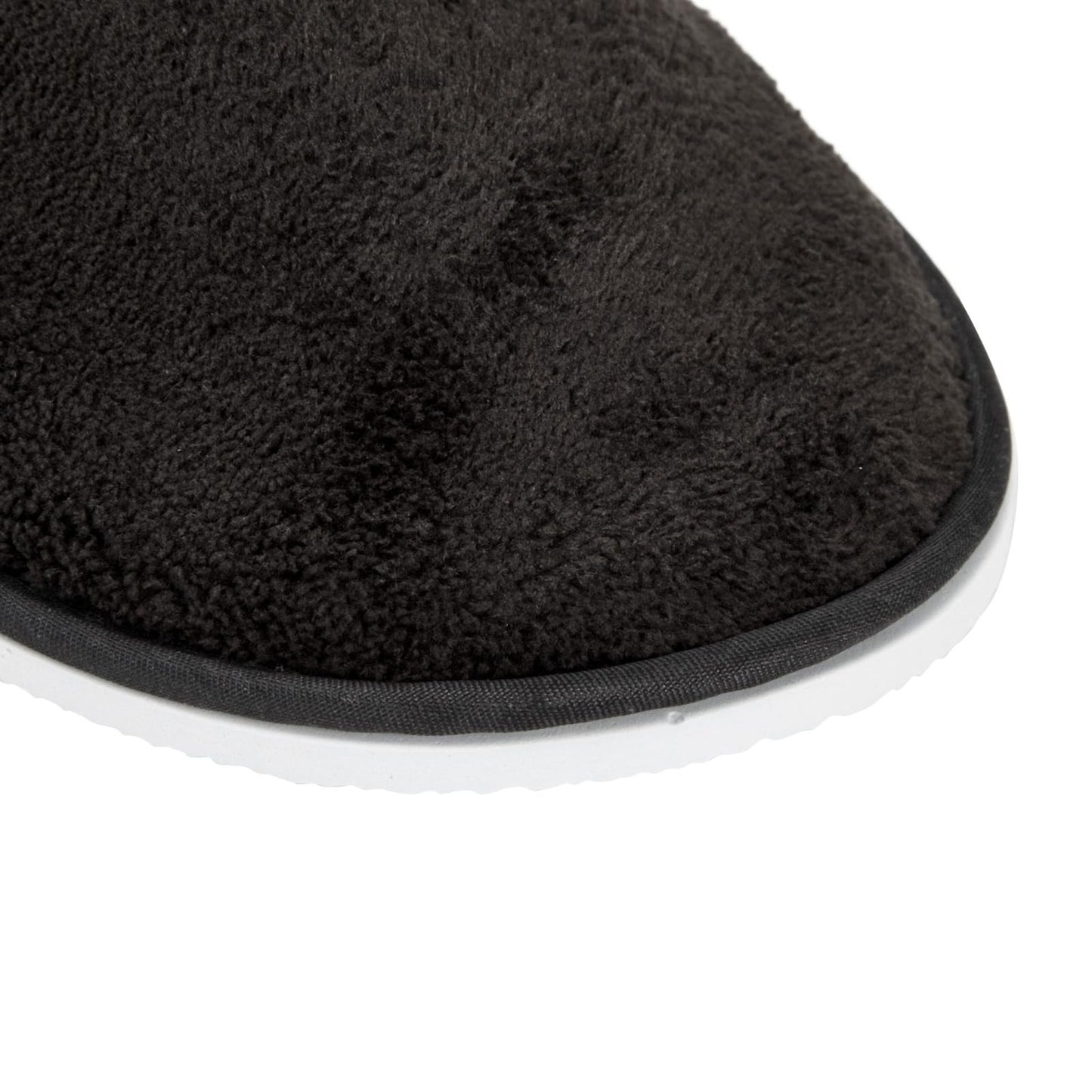 Juvale Disposable Slippers for Guests - Plush-Lined House, Indoor & Travel Slippers - Slip-Resistant Spa Shoes for Women & Men - 12 Pairs, Women 12/Men 11, Black