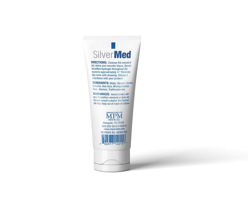 MPM Medical SilverMed Silver Antimicrobial Wound Gel, Sulfa-Free Clear Hydrogel Wound Gel with Silver Ions for Cuts, Scrapes, Burns, Abrasions, Skin Tears & Minor Skin Irritations, 1.5 oz (ABSM1406)