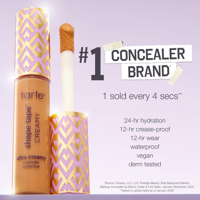 tarte shape tape creamy concealer – Full Coverage Makeup with Built-In Eye Cream, 24HR Hydrating Natural Moisturizing Matte Finish for Redness & Fine Lines, Vegan & Cruelty-Free, full size, 59H
