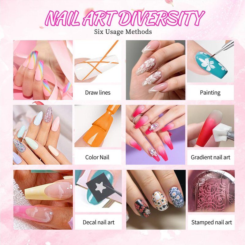 Ombre Gel Nail Polish Set - 24 Vibrant Colors for Gradient Nail Art | Includes 100 Nail Sponges