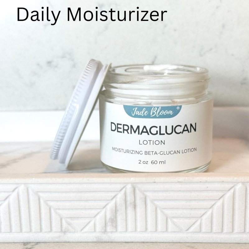 Jade Bloom Dermaglucan Beta Glucan Cream Lotion Moisturizer Skincare | Daily Hydrating Face & Body Hydration, (4oz)