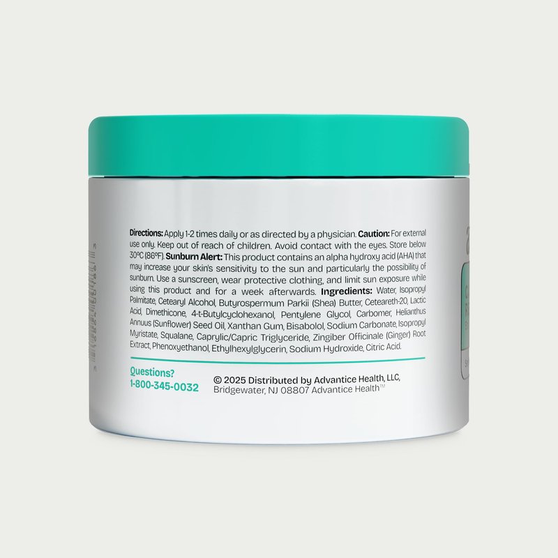AmLactin Calm & Renew Body Butter - Therapeutic Skin Care Moisturizer for Sensitive Skin - No-Scrub Exfoliator and Body Cream for Dry Skin with Lactic Acid AHA and Soothing Ginger Root, 11oz